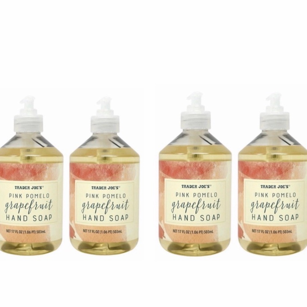 Trader Joe's Pink Pomelo Grapefruit Hand Soap - 4 Pack-17 fl oz each- Sealed